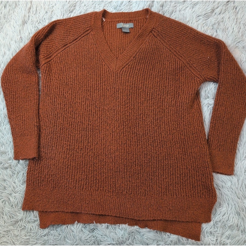Natural Reflections Sweater Womens M Soft Comfort Casual Preppy V Neck